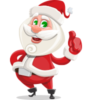Small Santa Vector Cartoon Character AKA Saint Nick Holy-gift
